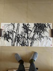 郭秀兰 竹子画 墨竹图 国画 纯手绘 字画 横幅 作品