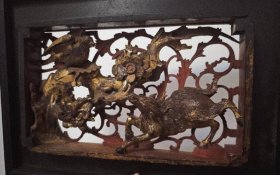 喜鹊登梅福鹿深雕立体花板
