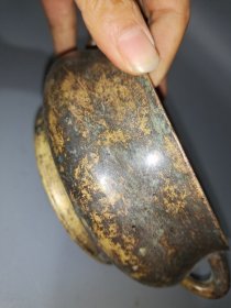 古玩收藏 铜器 铜香炉 传世铜炉 回流铜香炉 纯铜香炉 宣德铜炉（内龙）尺寸 口径:12厘米 长宽高:16.5/13/5.5厘米 重量:1.9斤