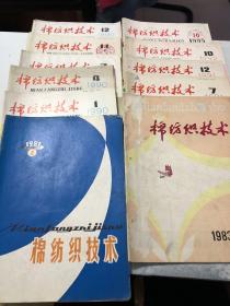 棉纺织技术【1981年第1、1983年第9、1990年第1 4 7 11 12、1991年第7  12、1992年第10、1995年第10]一共11本合售