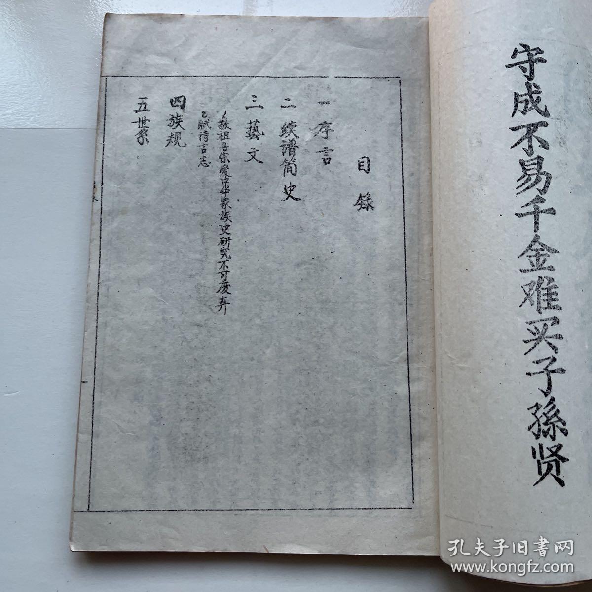 老家谱—盐城陶氏族谱 得江公一三支世糸（一）八十年代油印本 一世八一公