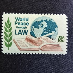 USAn美国1975 世界和平法律大会 雕刻版外国邮票 新 1全