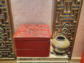日本镰仓彫木质漆盒