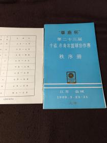 麋鹿杯第二十三届十省市青年篮球协作赛秩序册