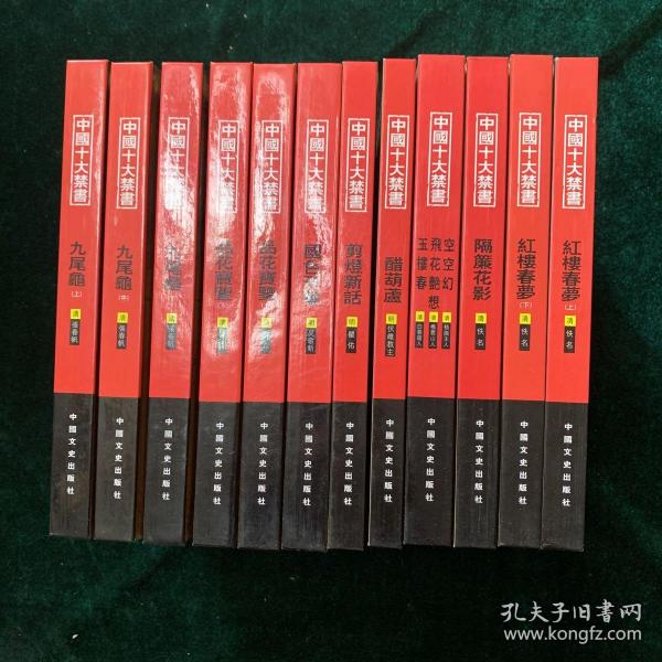 中国十大禁书：《剪燈新话》《醋葫芦》《品花宝鉴》《隔簾花影》《国色天香》《飞花艳想》《空空幻》《玉楼春》《红楼春梦》 《九尾龟》