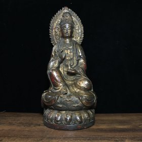 纯铜背光观音摆件 收藏佳品