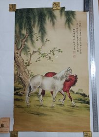 收的 戈湘岚 手绘旧藏画心。画心净尺寸82乘49厘米，包老包手绘，别的没能力包——图物一致，描述一致，售后不退 不换（麻烦）。有两处小破损如图装裱后可以密合。