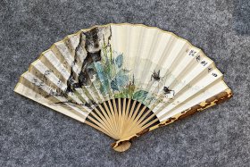 田园雅趣折扇 手绘原品 7寸