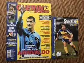 原版足球杂志 意大利体育战报2000 17期 附2000欧洲杯参赛球队介绍小册子 瑞典 南斯拉夫