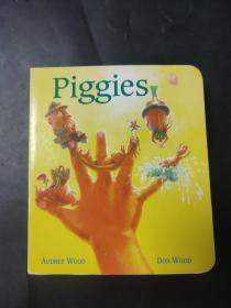 原版英文绘本 Piggies (Board Book) 小猪绘本 睡前故事