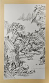 无款卡纸仿古山水小品（76）