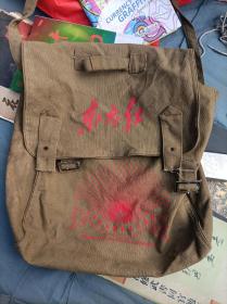 全新东方红帆布背包