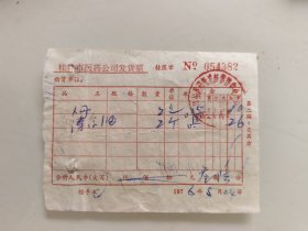 桂林市医药公司发货票（人丹，清凉油）