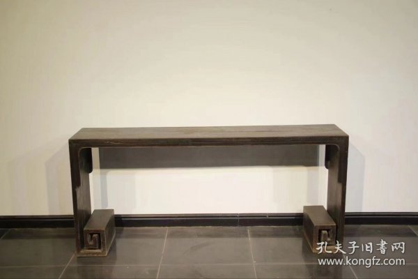 古玩旧藏清代榆木卷几 造型少见 尺寸长178宽36高81厘米