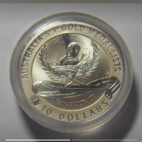 澳大利亚 1994年 10元 奥运会游泳冠军杜拉拉 20.77克纪念银币 包邮！