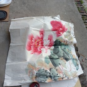 手绘写意牡丹斗方（无款）