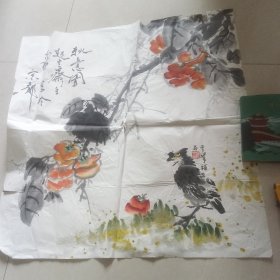 回流老国画66+66cm！纯手绘，买家自己鉴定工艺品