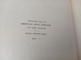 1921年，民国旧书，英文原版，精装版，古今历史，modern times and the living past，海量插图，珍贵史料，内含阅读笔迹划线，比较规则如图