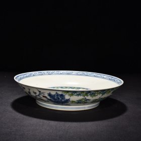明成化岁寒三友松竹梅盘 高5厘米 宽22.5厘米 1200