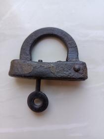 清代老物件文玩铜锁（异形锁具）原配钥匙罕见造型