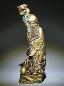 民国 老寿星铜摆件。 高26*宽9厘米重量2.1斤