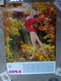1984年美女年历画，秋艳，漂亮