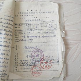 河南省新郑县六七十年代个人材料，共57张有很多带主席语录，最高指示，有的是纯手写最高指示多种材料，尺寸不一带卷宗袋。
