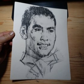 16开人物散页素描画一张