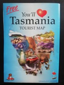 TASMANIA TOURIST MAP澳大利亚塔斯马尼亚州旅游图 2023年 2开独版 英文版 LAUNCESTON、HOBART、DEVONPORT（朗塞斯顿、霍巴特、德文波特）街道详图，里士满村街区图。