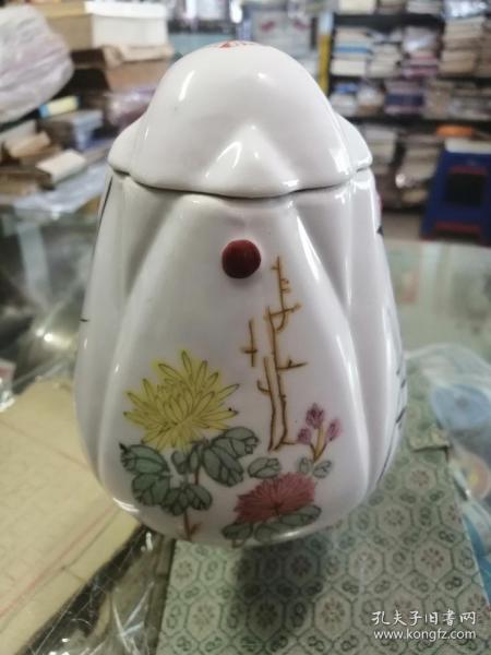 70-80年代瓷器罐梅兰竹菊霞浦县瓷厂茶叶罐（保存完整）