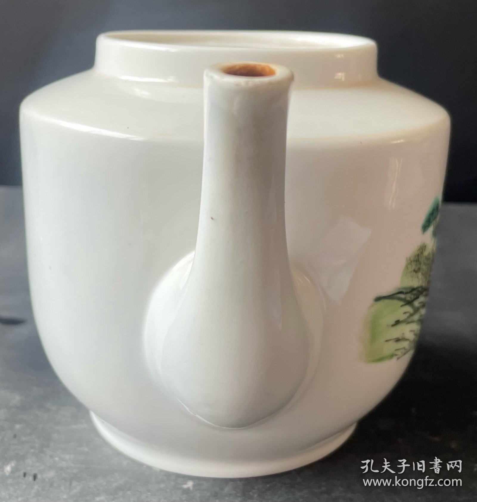 湖色撑船茶壶