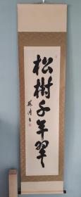日本回流字画，书法茶挂《松树千年翠》