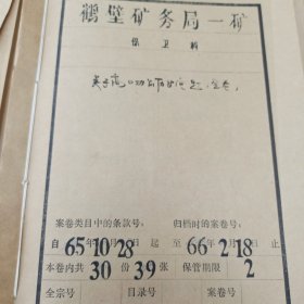 档案 1965年-1966年 16开39页 历史问题  还乡团 调查报告 证明材料 交待材料 调查材料