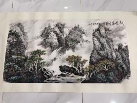 山水画家 李战广 （烟云秋水图）