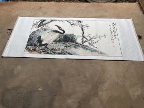 落款画家唐云的作品一副，长134厘米宽67厘米。