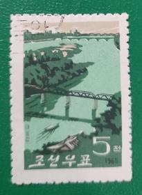朝鲜邮票1965年大同江和玉流桥 1枚盖
