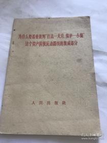 为什么要着重批判打击一大片保护一小撮这个资产阶级反动路线的