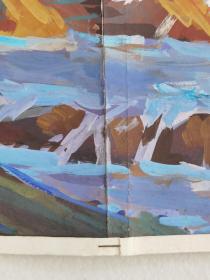 陈达青， 浙江美术学院教授，六十年代水彩画之七，著名画家，生于浙江嵊县。《牛蛙》是他60年代的代表作之一，作品保真，尺寸45x35