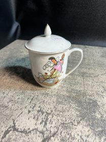 70，80年代，天女散花茶杯一直，唐山瓷