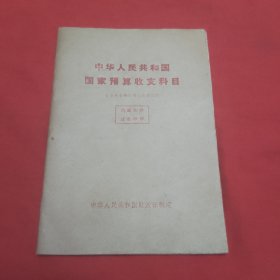 中华人民共和国国家预算收支科目1963年