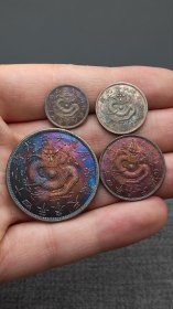 银元；光绪二十四年奉天机器局 （五角、二角、一角、半角）1套四枚
