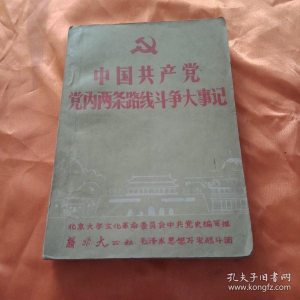 中国共产党党内两条路线斗争大事记