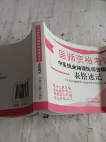 中医执业助理医师资格考试表格速记