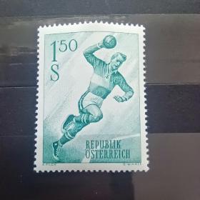 A301奥地利邮票1959年 体育运动邮票跑步 手球  雕刻版 新 2全