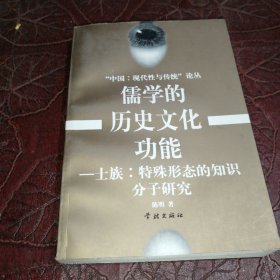 儒学的历史文化功能：士族：特殊形态的知识分子研究