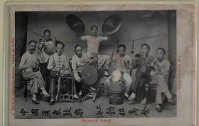 清末民初老明信片，广东鼓乐图