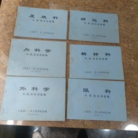 中.英.法名词选编 外科学，内科学，皮肤科眼科，精神科，神经科，眼科（6册）[C----198]