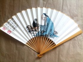 纯手绘老子道法自然玉竹折扇一把01