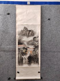 大有老师手绘纸本山水画轴，己卯1999年作品，品弱，便宜卖了