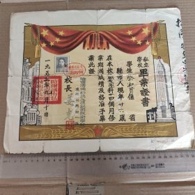 哈尔滨私立工程制图技术学校毕业证书1955年